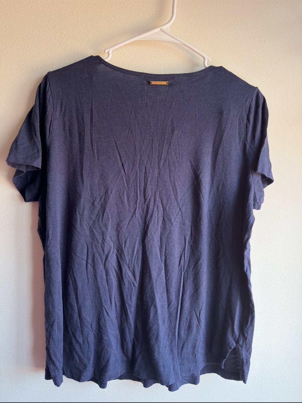 Michael Michael Kors Navy Lace-Up Grommet Short Sleeve Top Size Large - Picture 3 of 6